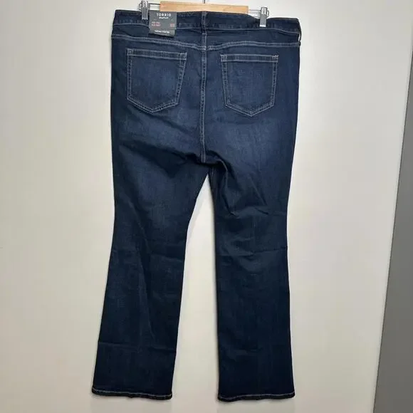Torrid Women 18R Mid-Rise Slim‎ Boot Jeans Blue Vintage Stretch Boho - Picture 4 of 8